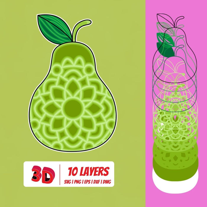 3D Pear SVG Cut File - Svg Ocean