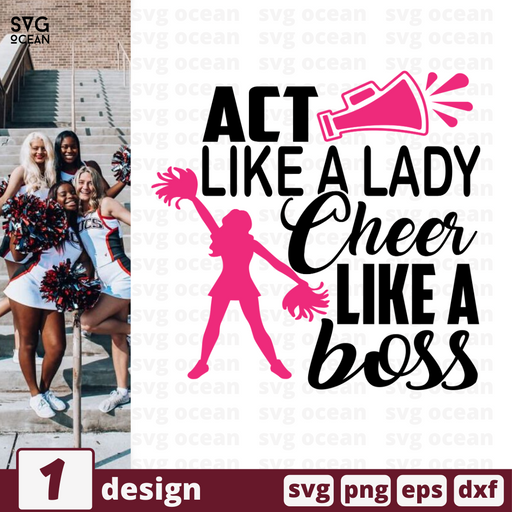 Act like a lady Cheer like a boss SVG vector bundle - Svg Ocean