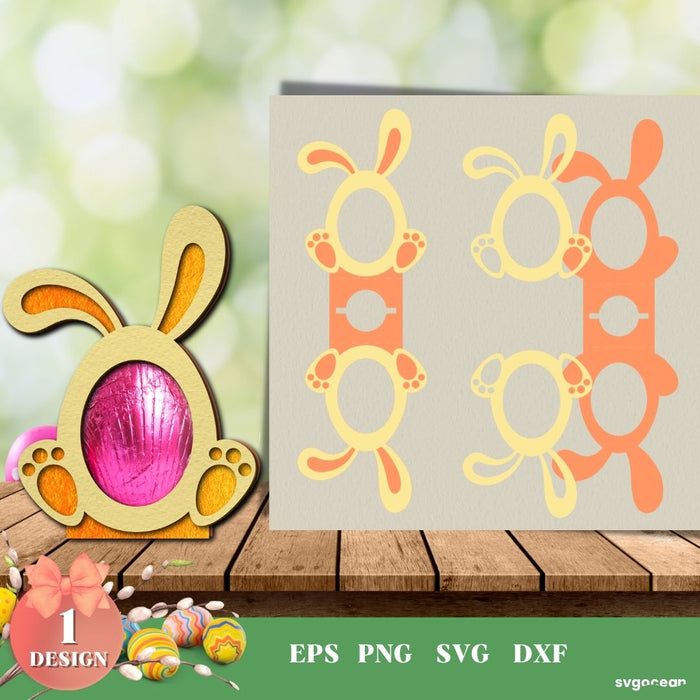 Easter Bunny Egg Holder SVG - svgocean