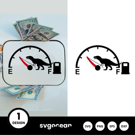 Dinosaur Stopping Fuel Gauge Indicator SVG Design - Svg Ocean