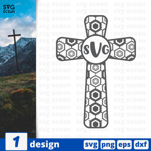 Cross monogram SVG vector bundle - Svg Ocean