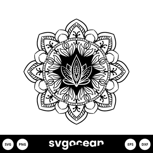 Lotus Mandala Svg - Svg Ocean