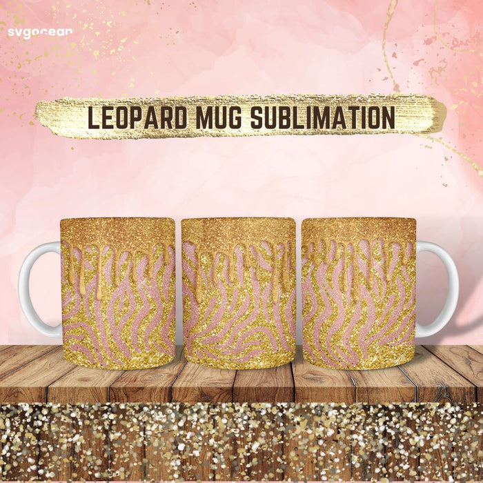 Leopard Glitter Mug Sublimation - Svg Ocean