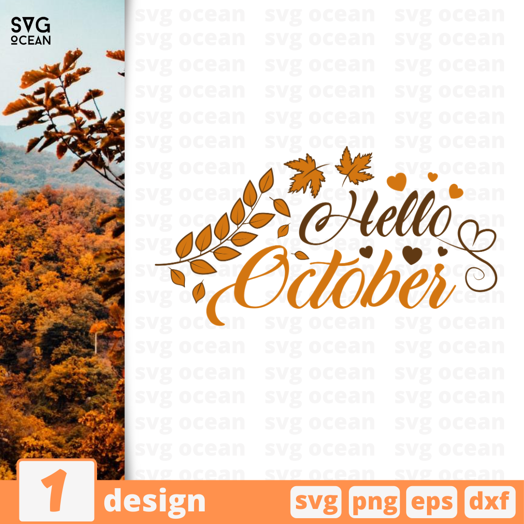 Hello october SVG bundle vector for instant download - Svg Ocean — svgocean