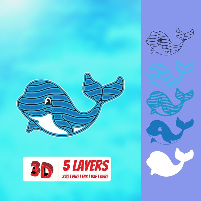 3D Whale SVG