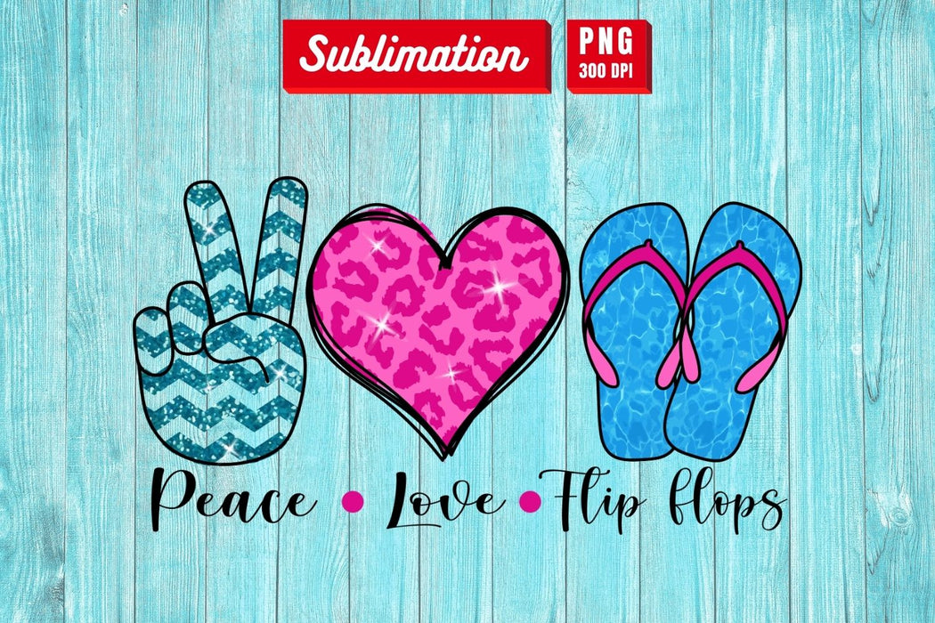 Peace Love  Flip flops