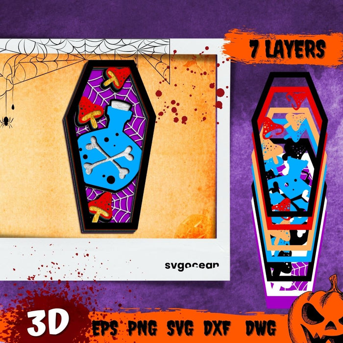 Poison Coffin 3D SVG - Svg Ocean
