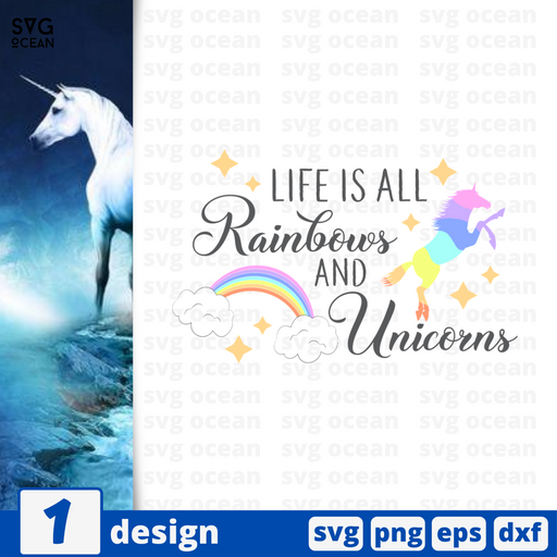 Life is all Rainbows and Unicorns SVG vector bundle - Svg Ocean