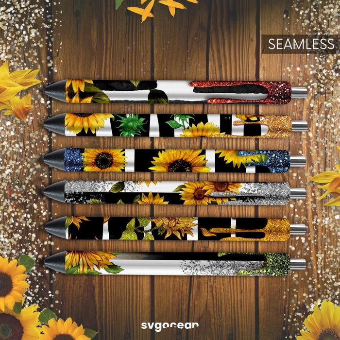 Pen Wraps Sunflower Bundle - Svg Ocean