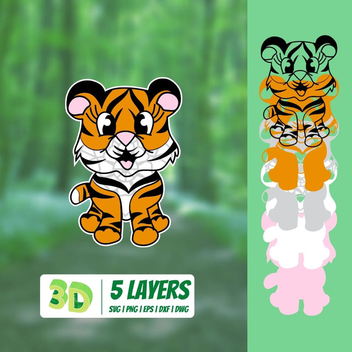 3D Tiger SVG