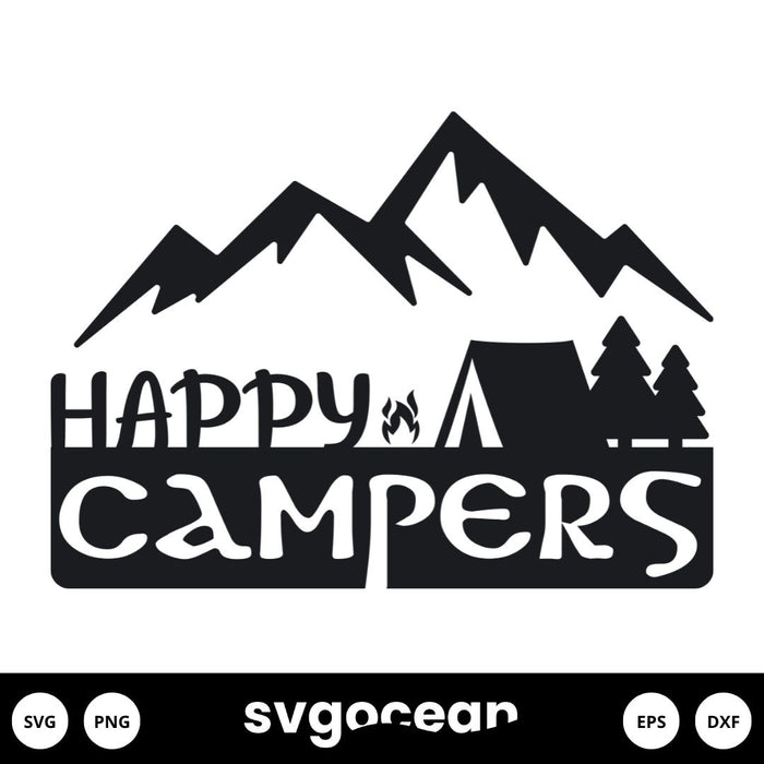 Happy Campers Svg - Svg Ocean