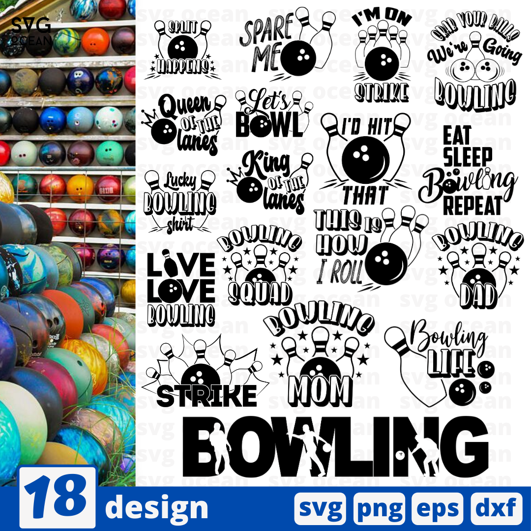 Bowling SVG bundle vector for instant download - Svg Ocean — svgocean