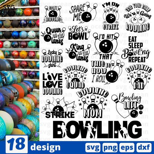 Bowling quotes  SVG vector bundle - Svg Ocean