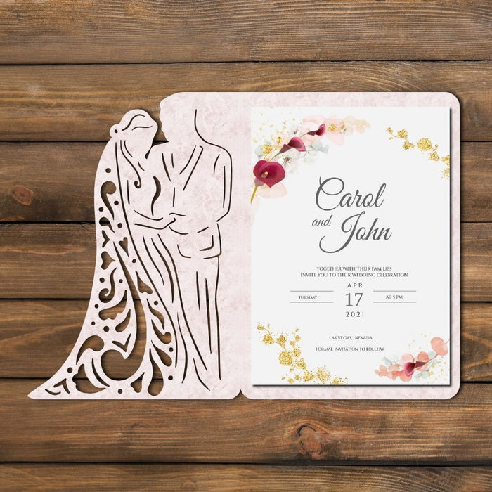 Bride and Groom Wedding Invitation Template - Svg  Ocean