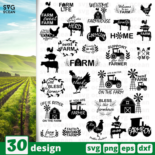 Farm quote SVG bundle - Svg Ocean