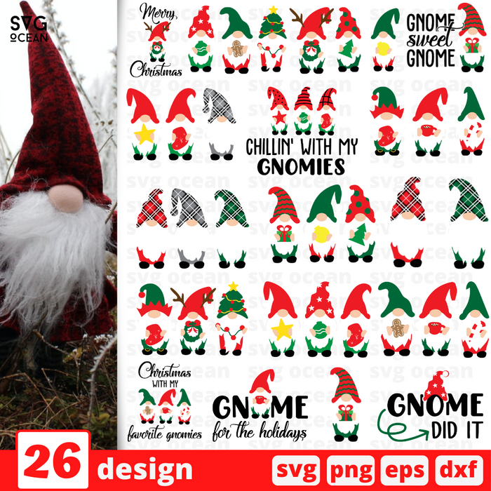 Christmas Gnomes  SVG vector bundle - Svg Ocean