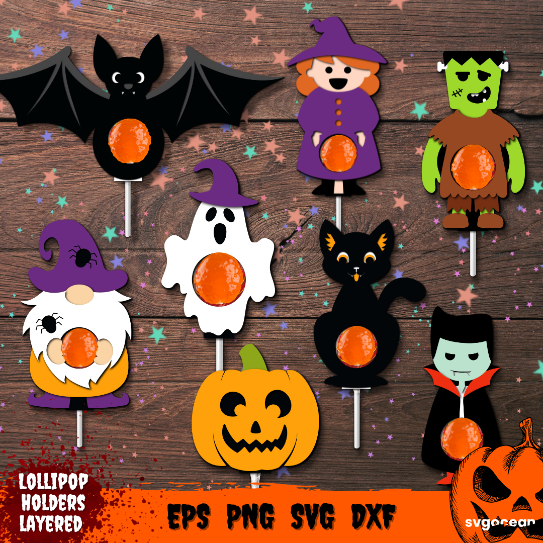 Halloween Lollipop Holders vector for instant download - Svg Ocean