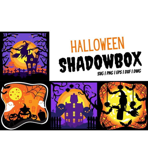 3D Halloween Shadowbox SVG Bundle - Svg Ocean