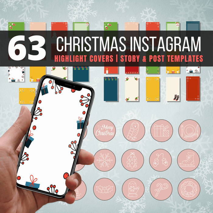 63 Christmas and New Year Instagram Highlight covers and templates