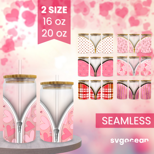 Valentines Glass Can Wrap Sublimation Bundle - svgocean