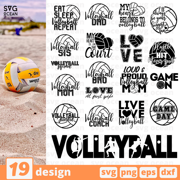 Volleyball quotes SVG vector bundle - Svg Ocean