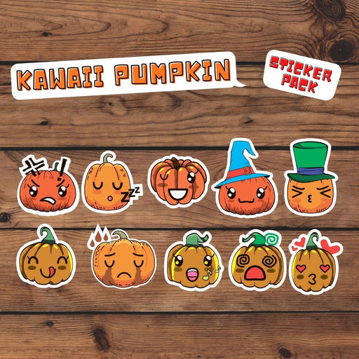 Kawaii Pumpkin Stickers - Svg Ocean