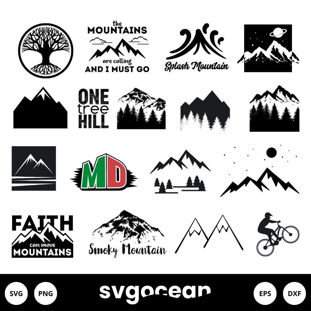 Mountain Svg Bundle vector for instant download - Svg Ocean — svgocean