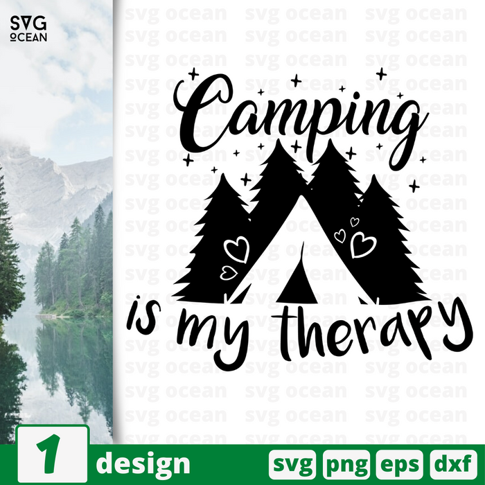 Camping is my therapy SVG vector bundle - Svg Ocean