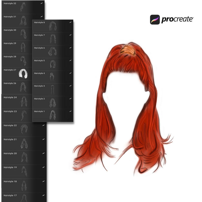 Hairstyles Procreate Stamps