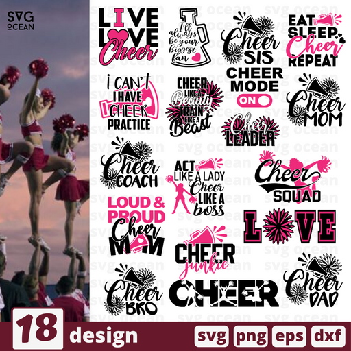 Cheer quotes SVG vector bundle - Svg Ocean