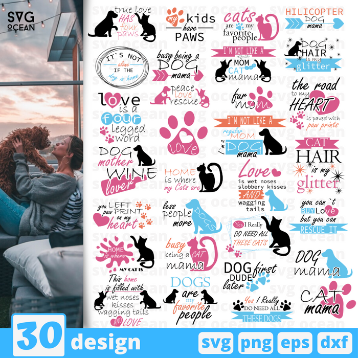 Pets quote SVG bundle vector - Svg Ocean