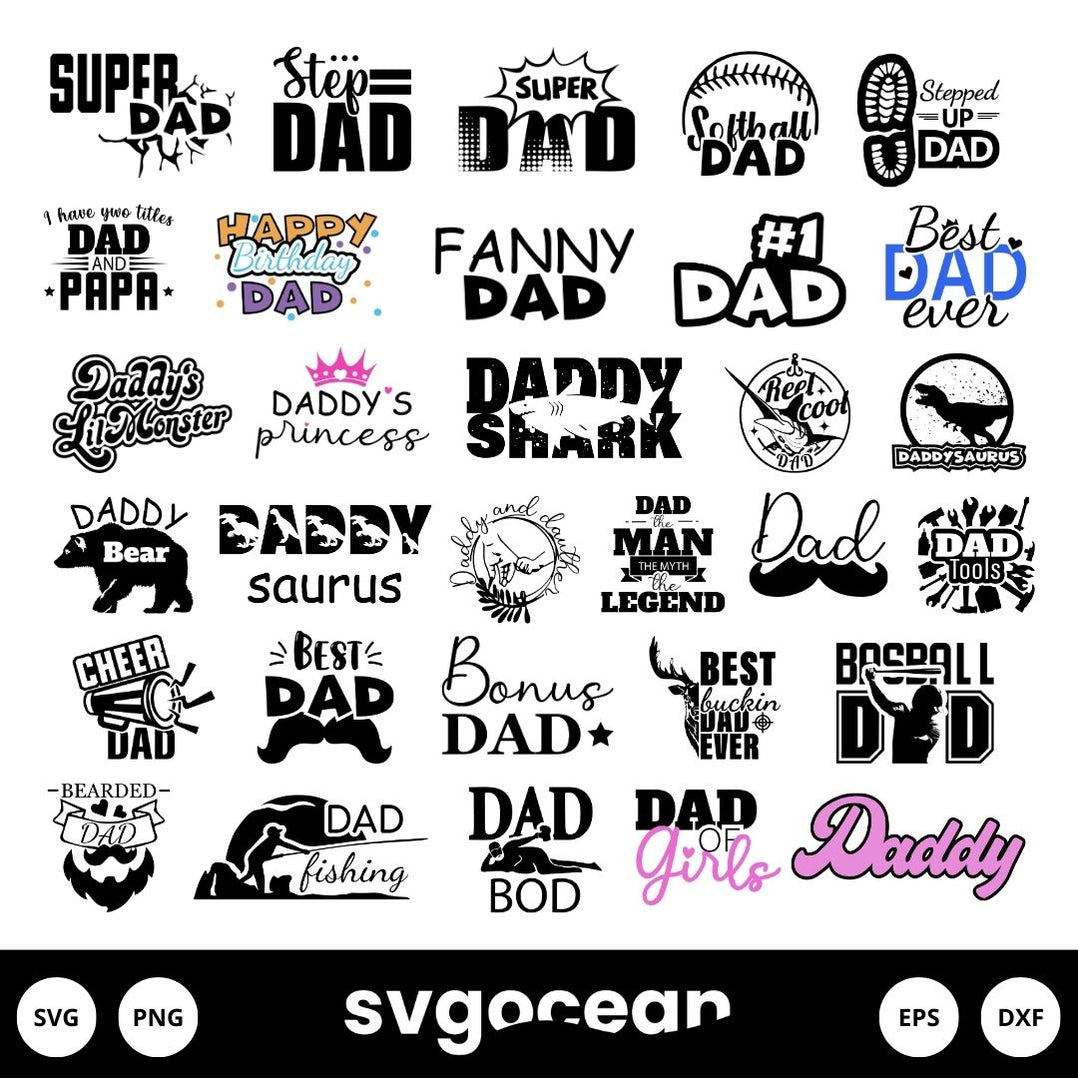 Dad Svg Bundle vector for instant download - Svg Ocean — svgocean