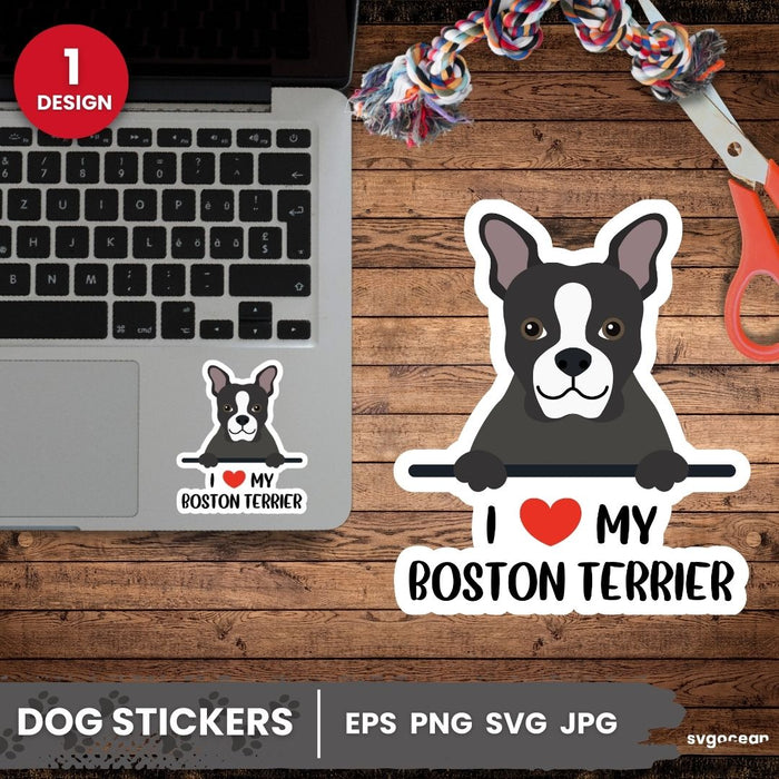 Boston Terrier Sticker SVG - svgocean