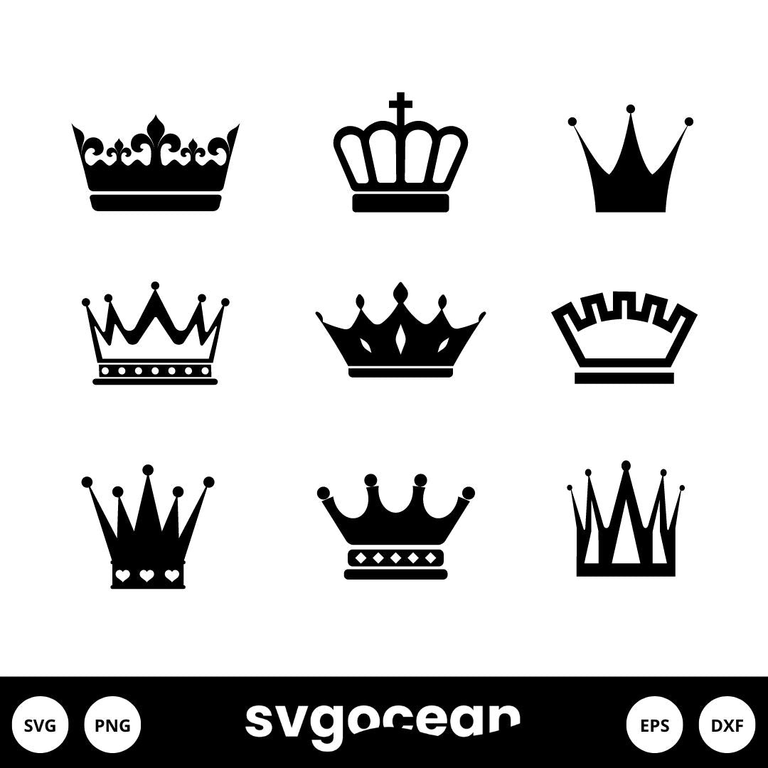 Queen Crowns SVG vector for instant download - Svg Ocean — svgocean