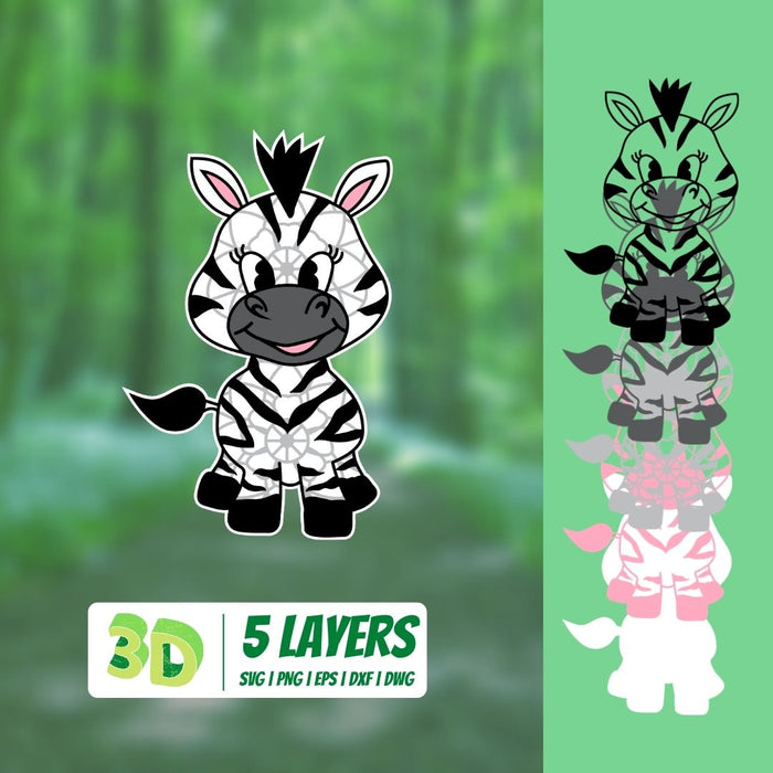 3D Zebra SVG
