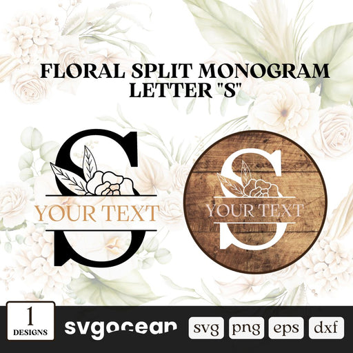 Wedding Split Monogram Letter S SVG - Svg Ocean