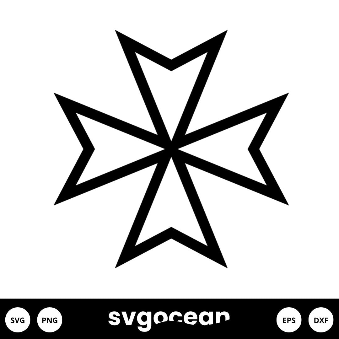 Maltese Cross SVG vector for instant download - Svg Ocean — svgocean