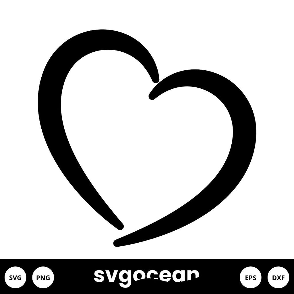 Black Heart Outline Clipart in Illustrator, SVG, JPG, EPS, PNG