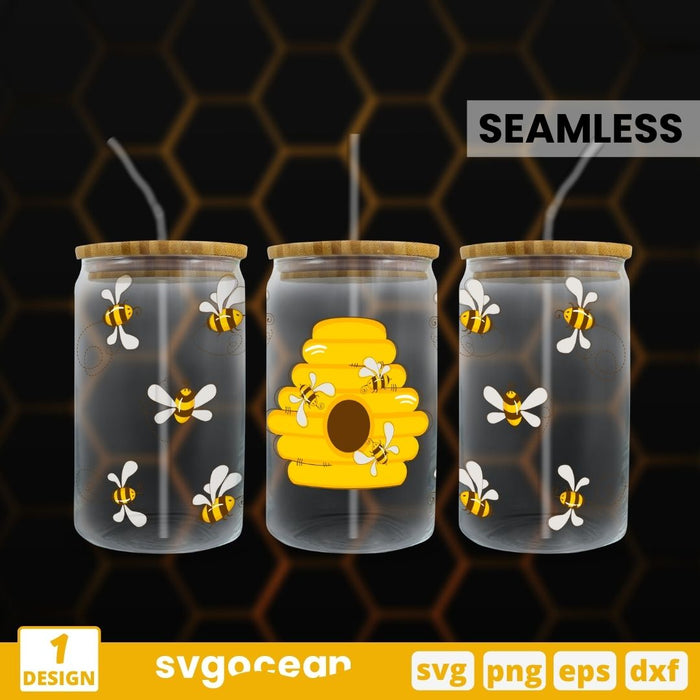 Free Hive Can Glass Wrap SVG - Svg Ocean