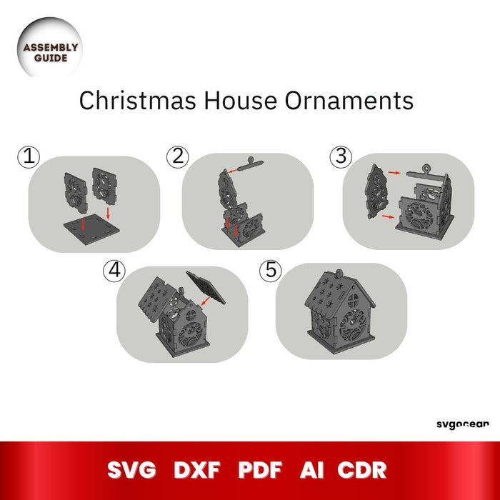 Laser Cut Christmas House SVG - Svg Ocean