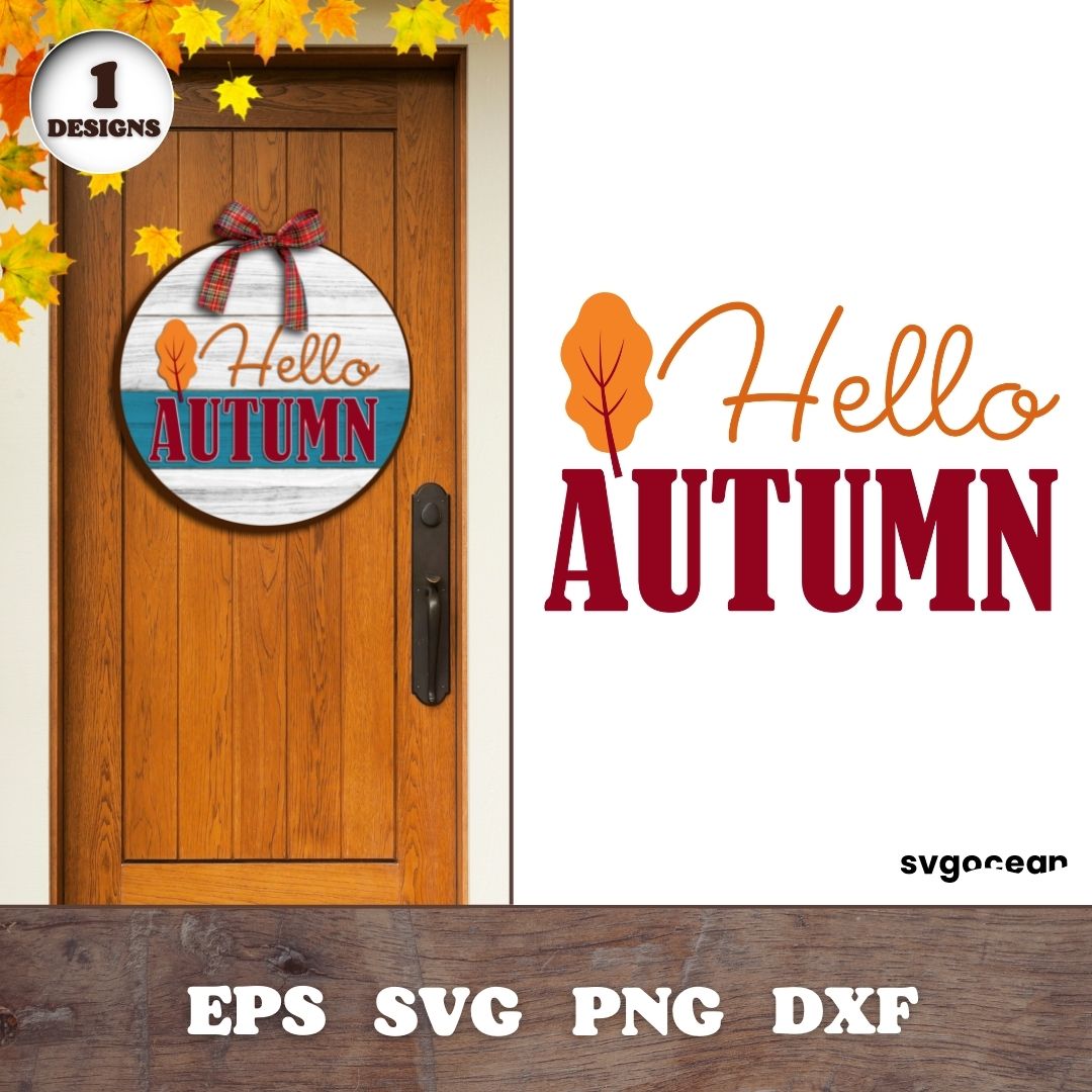 Autumn Round Sign Design vector for instant download - Svg Ocean — svgocean