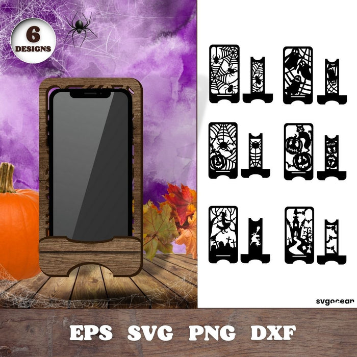 Halloween Phone Stand Laser Cut Files Bundle - Svg Ocean