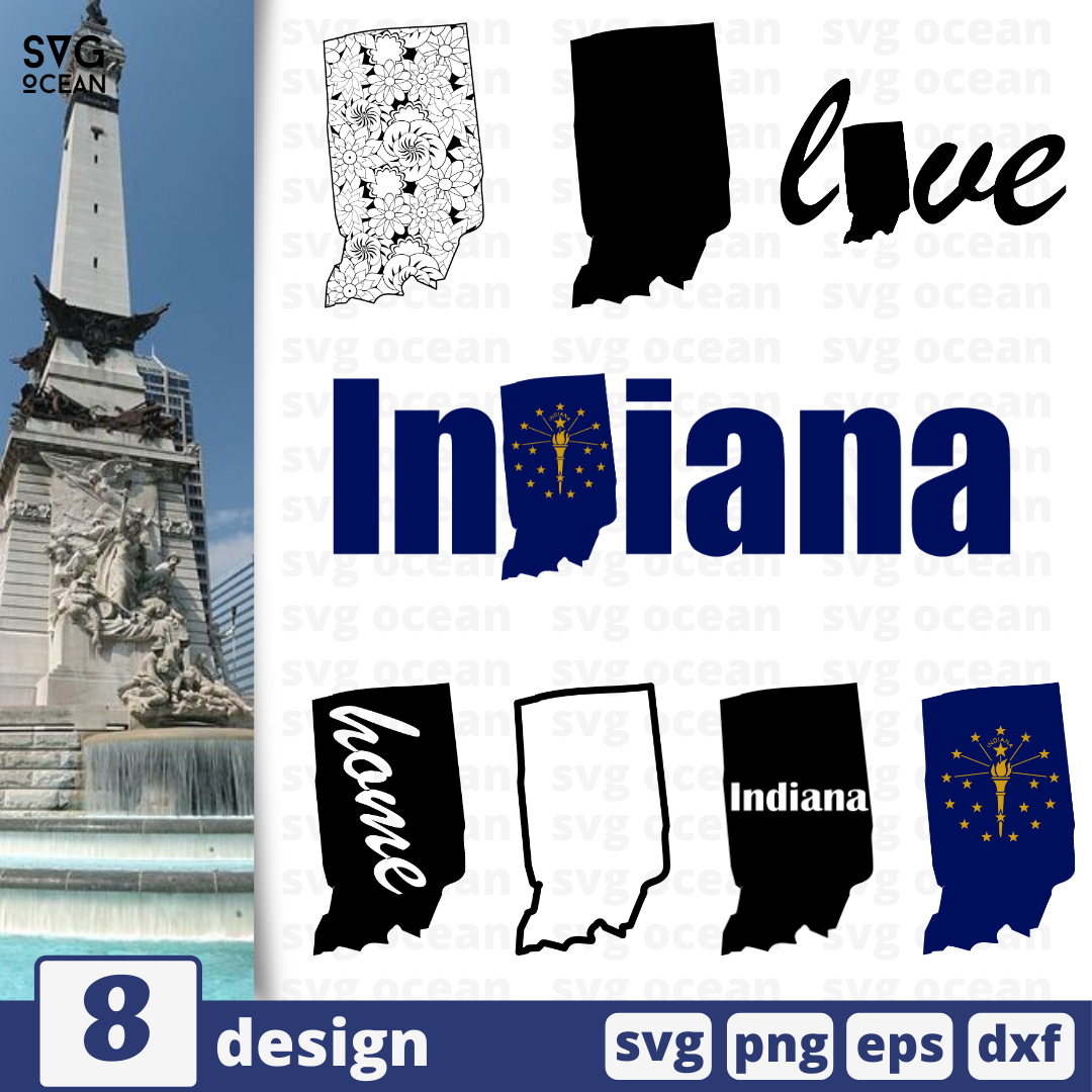 Indiana SVG bundle vector for instant download - Svg Ocean — svgocean