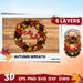 3D Fall Wreath Layered Svg - Svg Ocean