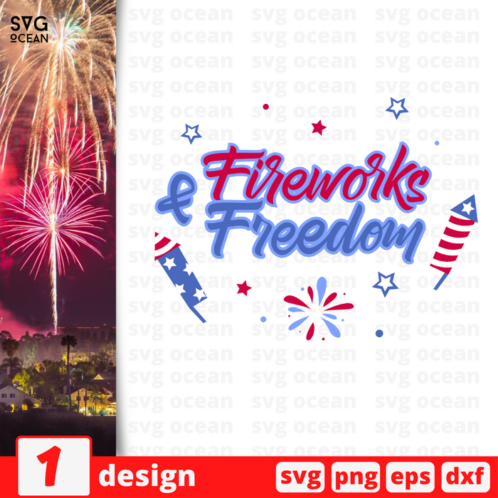 Fireworks & Freedom SVG vector bundle - Svg Ocean