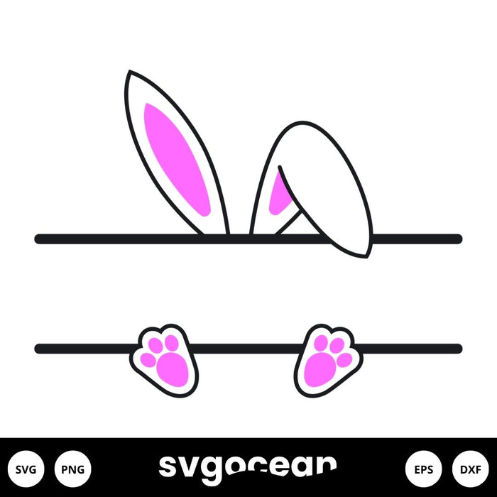 Free Split Bunny Svg vector for instant download - Svg Ocean — svgocean