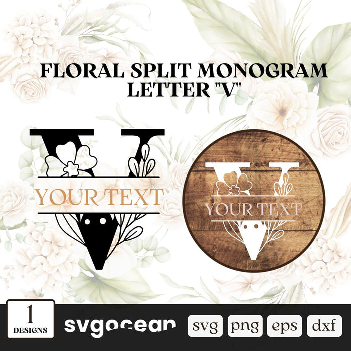 Botanical Split Monogram Letter K SVG vector for instant download - Svg  Ocean — svgocean