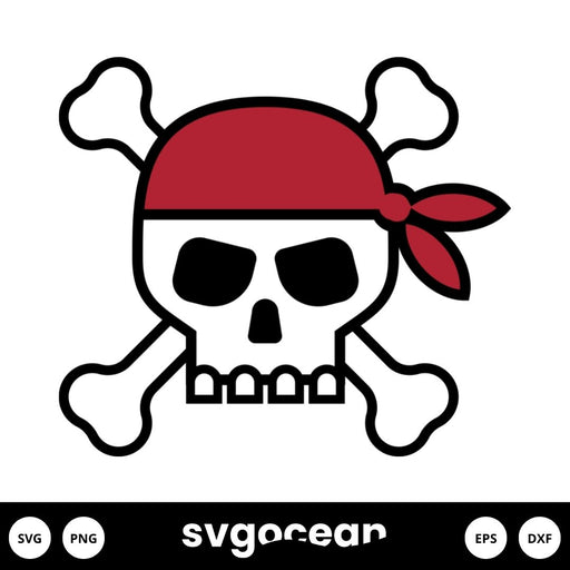 Skull With Bandana SVG - Svg Ocean