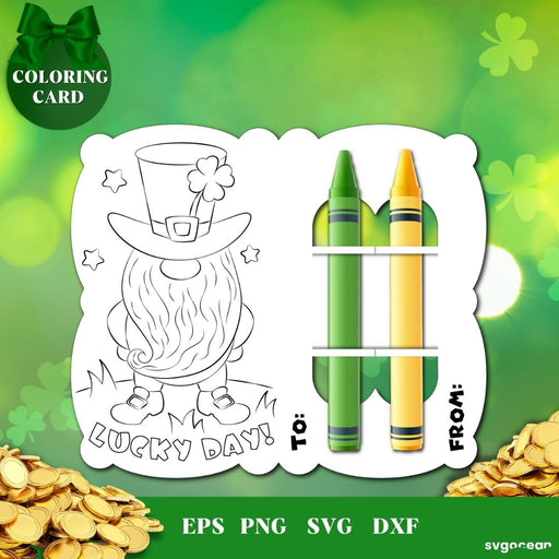Gnome Coloring Card Svg - svgocean 