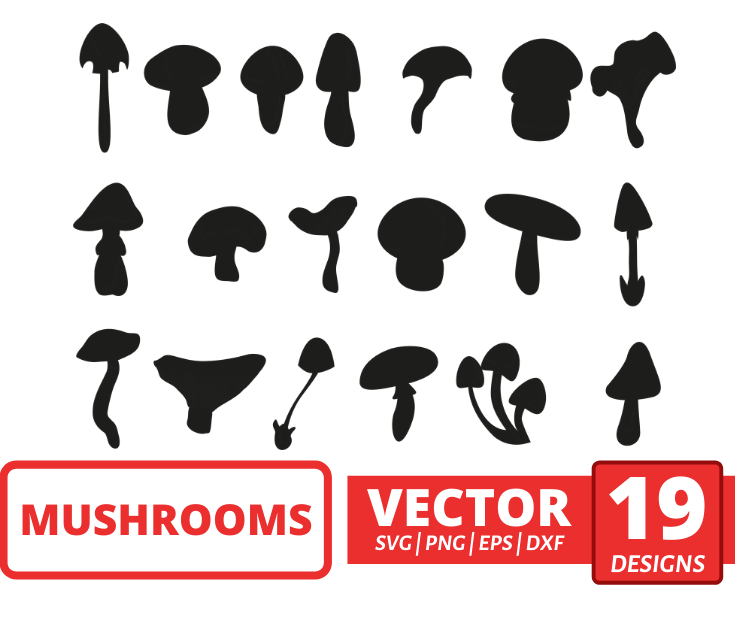 Mushrooms silhouette svg